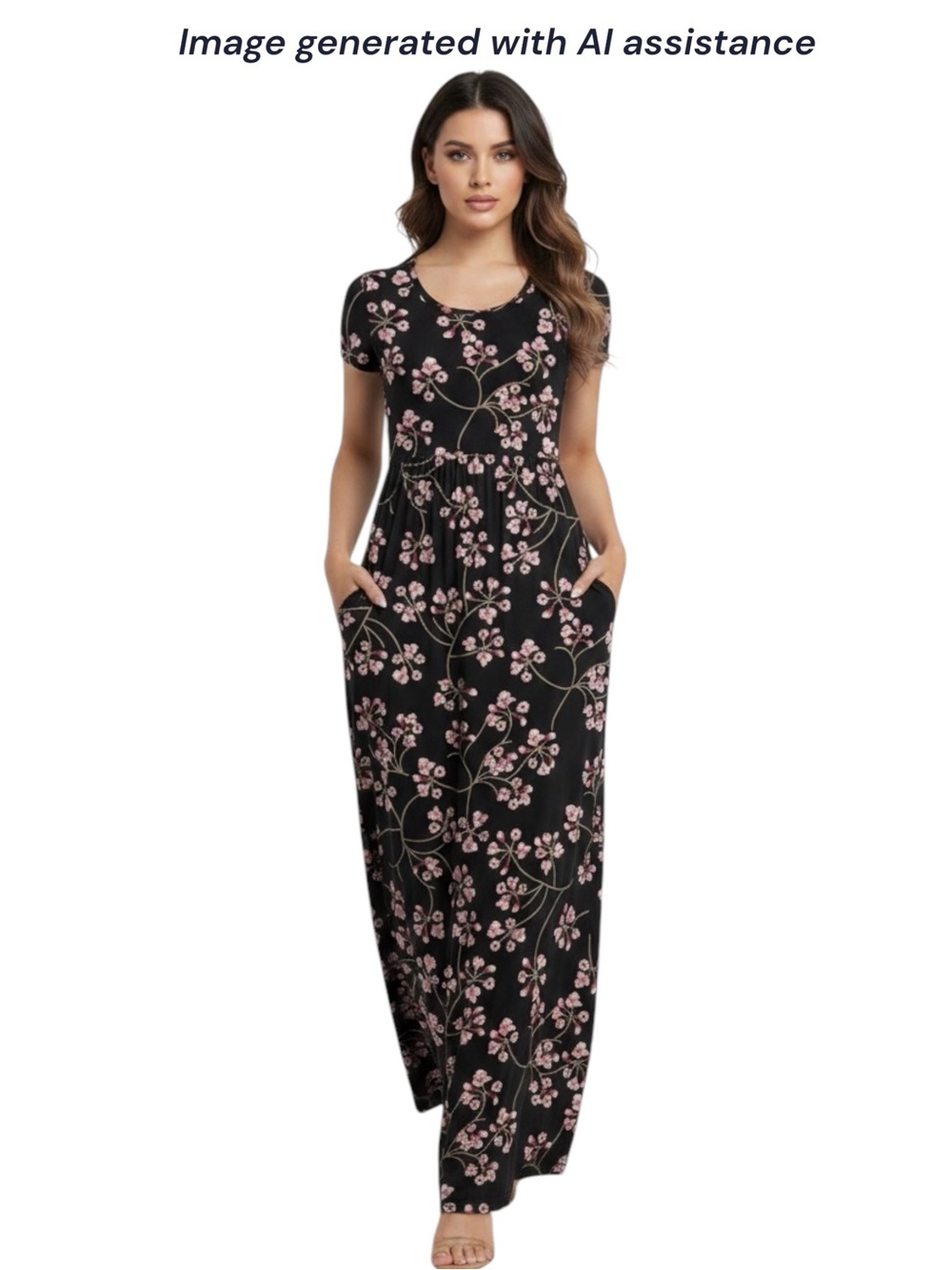 NWT Viishow 3X floral maxi dress with pockets